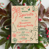 Invitation Baking Spirits Bright | Holiday Cookie Swap Party