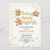 Invitation Baking Spiritueux Bright Gold Christmas Baking Par (Devant / Derrière)