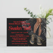 Invitation Bal Basket Basket Red Black Gold (Debout devant)