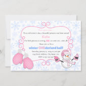 Invitation Bal d'anniversaire Winter Onederland (Devant)