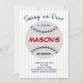 Invitation Bal de baseball sur l'invitation de fête d'anniver (Devant)