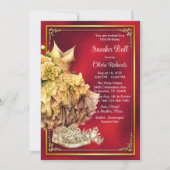 Invitation Bal de baskets en or rouge  (Devant)