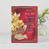 Invitation Bal de baskets en or rouge  (Debout devant)
