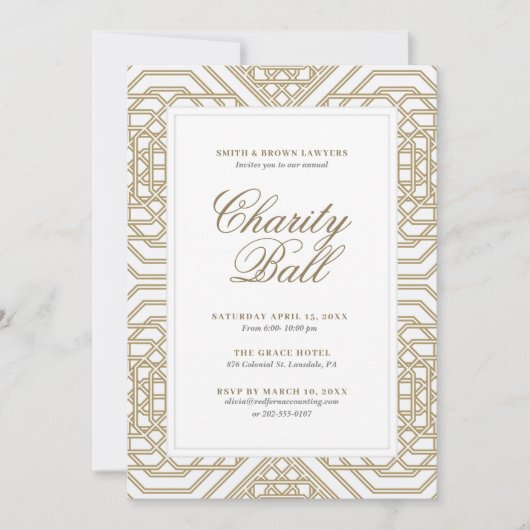 Invitation Bal de charité (Devant)