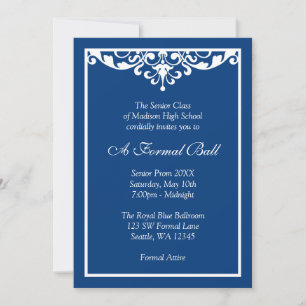 Invitation Bal de danse solennelle Royal Blue