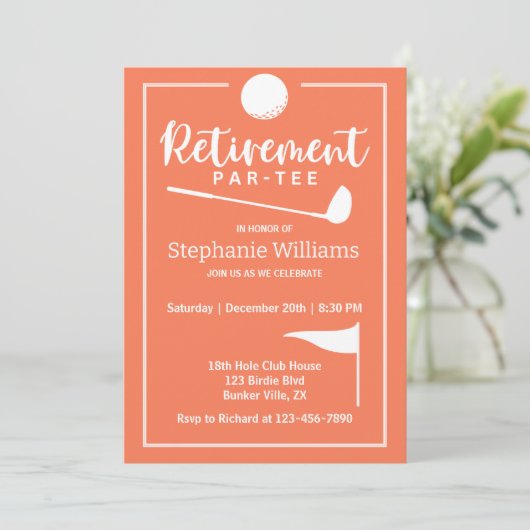Invitation Bal de golf de retraite Drapeau moderne (Debout devant)