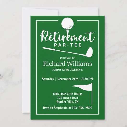Invitation Bal de golf de retraite Drapeau moderne (Devant)