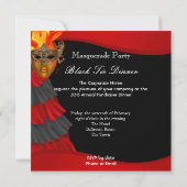 Invitation Bal de masque formel en tenue de soirée (Dos)