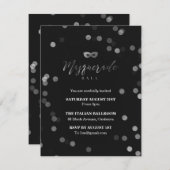 Invitation Bal de masque noir élégant (Devant / Derrière)