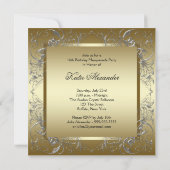 Invitation Bal de masque noir et or (Dos)