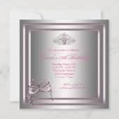 Invitation Bal de masque rose argent noir (Dos)