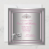 Invitation Bal de masque rose argent noir (Dos)