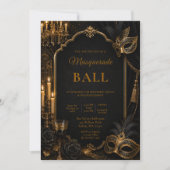 Invitation Bal de masques élégant (Devant)