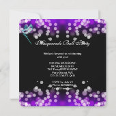 Invitation Bal de masques Teal Blue Masque Violet 2 (Dos)