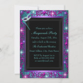 Invitation Bal de masques violet et sarcelle (Dos)