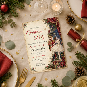Invitation Bal de Noël de Casse-Noisette Vintage