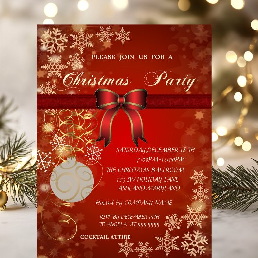 Invitation Bal de Noël, Soirée d'entreprise de Bow
