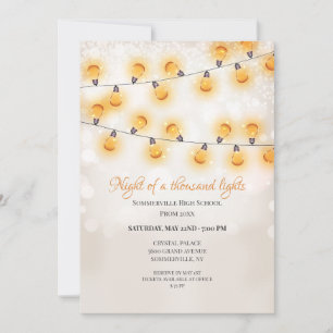 Invitation Bal de promo avec lumières suspendues lumineuses