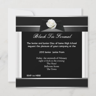 Invitation Bal de promo Danse Scolaire Tenue de Soirée Blanch