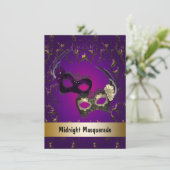 Invitation Bal de promo Mascarade Or Violet (Debout devant)