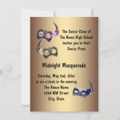 Invitation Bal de promo Mascarade Or Violet (Dos)