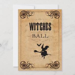 Invitation Bal de sorcières vintage 95e anniversaire recto-ve