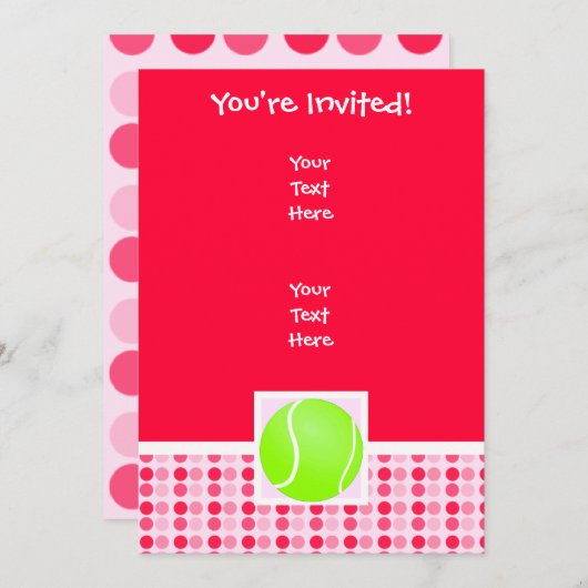 Invitation Bal De Tennis (Devant / Derrière)