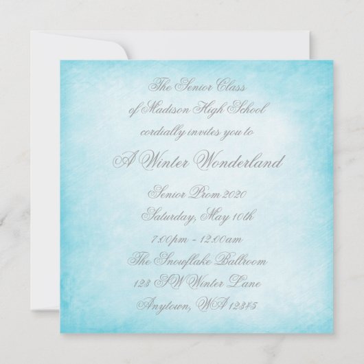 Invitation Bal d'étudiants de flocons de neige de diamant du (Dos)