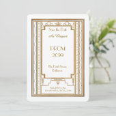 Invitation Bal d'étudiants Supérieur-Junior, blanc, or (Debout devant)