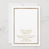 Invitation Bal d'étudiants Supérieur-Junior, blanc, or (Dos)