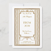 Invitation Bal d'étudiants Supérieur-Junior, blanc, or (Devant)