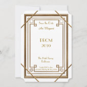 Invitation Bal d'étudiants Supérieur-Junior, blanc, or (Devant)