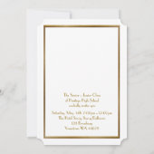 Invitation Bal d'étudiants Supérieur-Junior, blanc, or (Dos)