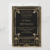 Invitation Bal d'étudiants Supérieur-Junior, or noir (Devant)