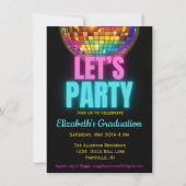 Invitation Bal Disco Colorée Photo Graduation Party (Devant)