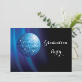 Invitation Bal Disco Party Blue Party (Debout devant)