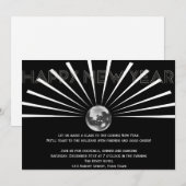 Invitation Bal Disco sur le Nouvel An noir et blanc (Devant / Derrière)