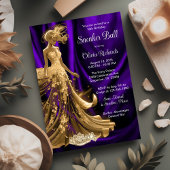 Invitation Bal élégant de baskets en or violet