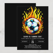 Invitation Bal élégant Printable Soccer Anniversaire (Devant / Derrière)