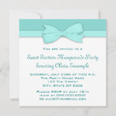 Invitation Bal masqué bleu sarcelle (Dos)
