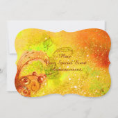 Invitation BAL MASQUÉ DE MIRANDOLINA jaune marron rouge vert (Dos)