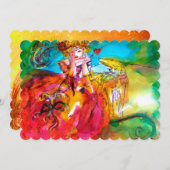 Invitation BAL MASQUÉ DE MIRANDOLINA jaune marron rouge vert (Devant / Derrière)