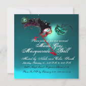 Invitation BAL MASQUÉ DU MARDI GRAS bleu (Dos)