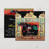 INVITATION BAL MASQUÉ DU MARDI GRAS MASQUES THÉÂTRE SCÈNE (Devant / Derrière)