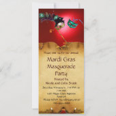 Invitation BAL MASQUÉ DU MARDI GRAS, rouge violet (Dos)