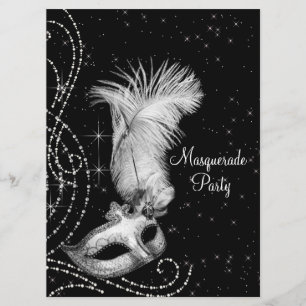 Invitation Bal masqué élégant en noir et blanc