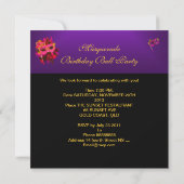 Invitation Bal masqué Fête Rose Orange Violet Masqué (Dos)