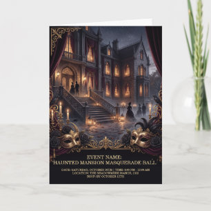Invitation Bal masqué gothique de la Maison hantée Halloween