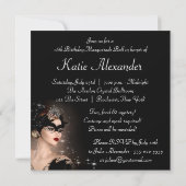 Invitation Bal masqué noir et blanc (Dos)