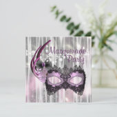 Invitation Bal masqué violet noir (Debout devant)